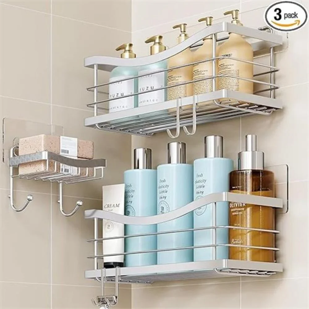 Shower Caddy 3 Pack-Shower Organizer Shelves Rack Rustproof